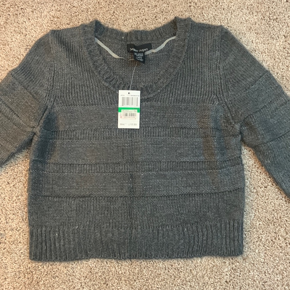 Sweater Project Textured Crop Sweater